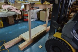 雲板付格子棚板の柱を丸め